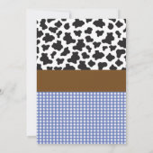 カウボーズブルーチェック誕生日シェリフウェスタン招待状 招待状 (裏面)