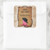 カウボーブーツウェスタンテーマパーソナライズされたシール スクエアシール (バッグ)