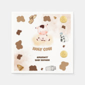 カウボーホベイビーシャワーニュートラル スタンダードカクテルナプキン (正面)