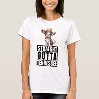 カウボーボストンテリアストレートアウトタテネシー Tシャツ