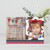 カウボー素朴イウエスタンテーマ誕生日招待状 招待状 (スタンド正面)