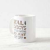 カウボ実在ーは風呂に入らず、ほこりを払う コーヒーマグカップ (正面左)