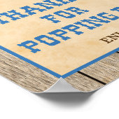 カウボ感謝していイのパーティー標識でポップするために ポスター (角)