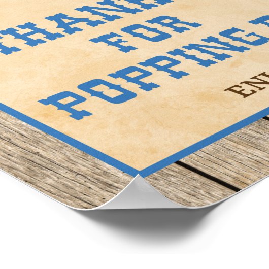 カウボ感謝していイのパーティー標識でポップするために ポスター (角)