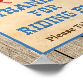 カウボ感謝していイウェスタンの標識に乗るために ポスター (角)