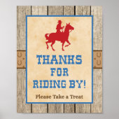 カウボ感謝していイウェスタンの標識に乗るために ポスター (正面)