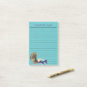 カウボ素朴ーイブーツハットブルーパープルライニカスタムング ポストイット (デスク上)