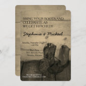 カウボ素朴ーイブーツ結婚式招待状 招待状 (正面/裏面)