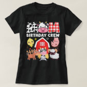 カウママ誕生日クルーファームテーマ動物キッズバット Tシャツ (デザイン正面)