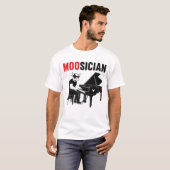 カウミュージシャン 楽しい動物の駄洒落 Tシャツ (正面フル)