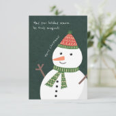 カウモダンイシンプルクリスマス雪だるまホリデーカスタム カード (スタンド正面)