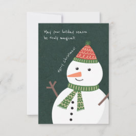 カウモダンイシンプルクリスマス雪だるまホリデーカスタム カード