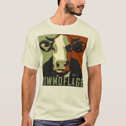 カウモフラージュポップ・アートのおもしろいインスパイアアートCow Tシャツ (正面)