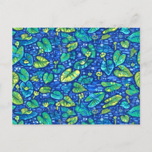 カウライリー、スパッタドック池ユリ花のパターン ポストカード (正面)