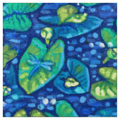 カウライリー、ヘタドック夏の池花柄 ファブリック (クローズアップ)