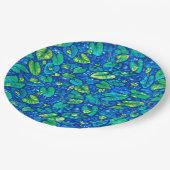 カウライリー、ヘタドック夏の池花柄 ペーパープレート (アングル)