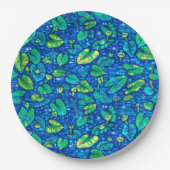 カウライリー、ヘタドック夏の池花柄 ペーパープレート (正面)