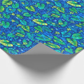 カウライリー、ヘタドック夏の池花柄 ラッピングペーパー (角)