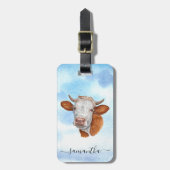 カウラバーウォーター色モノグラム名 ラゲッジタグ (正面縦)