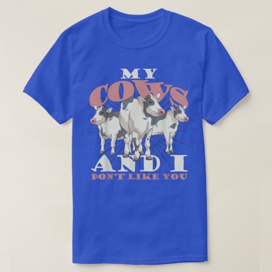カウラバー農業ファーム動物農家おもしろい牛 Tシャツ (デザイン正面)
