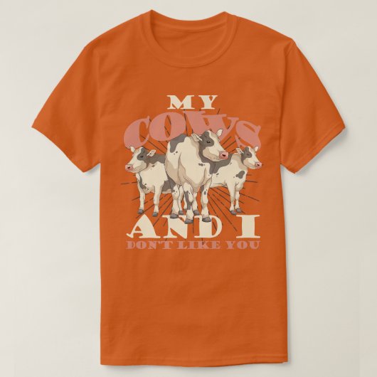 カウラバー農業ファーム動物農家おもしろい牛 Tシャツ (デザイン正面)