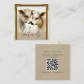 カウラブブラウンクリームカントリーウェディング詳細 スクエア名刺 (正面/裏面)