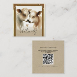 カウラブブラウンクリームカントリーウェディング詳細 スクエア名刺