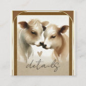 カウラブブラウンクリームカントリーウェディング詳細 スクエア名刺 (正面)