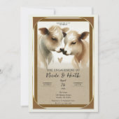 カウラブブラウンクリームカントリー婚約パーティ 招待状 (正面)