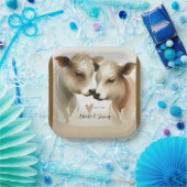 カウラブブラウンクリームカントリー結婚式 ペーパープレート (パーティー)