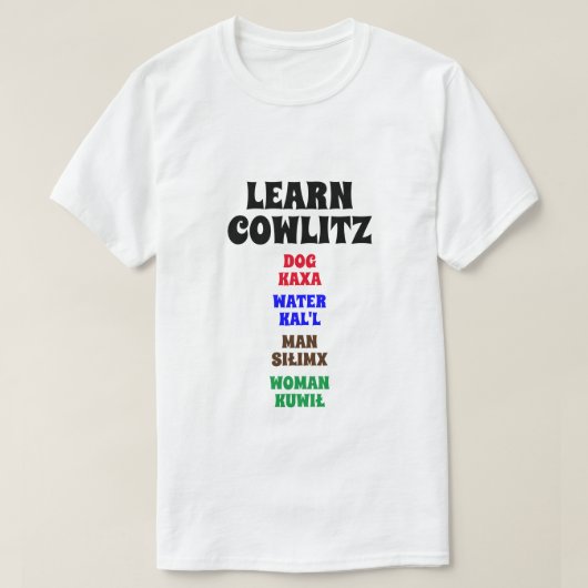 カウリ学ッツ – 犬、水、男性、女性 Tシャツ (デザイン正面)