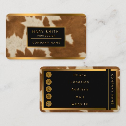 カウレザーエレガントトレンディーコレクション 名刺 (正面/裏面)