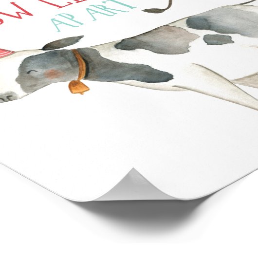 カウレングスアパートファーム動物納屋周囲の庭誕生日 ポスター (角)