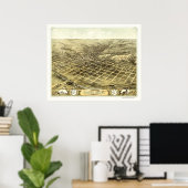 カウンシルブラフス， IAパノラママップ – 1868 ポスター (ホームオフィス)