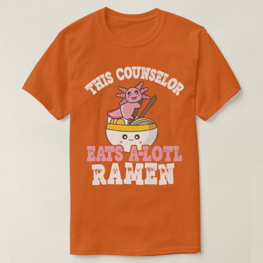 カウンセおもしろいルラーメンこのカウンセ食べルA Lo Tシャツ (デザイン正面)