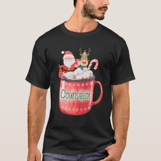カウンセラーのクリスマスサンタクロース飴ケーンルドルフ Tシャツ