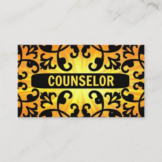 カウンセラーのサンシャインダマスク名刺 名刺 (正面)