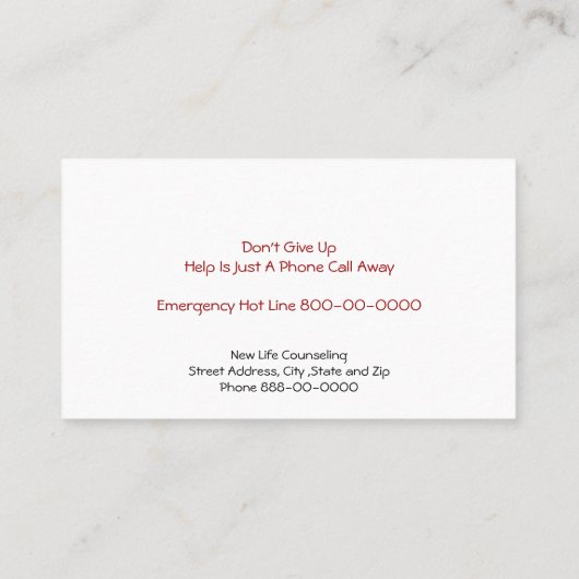 カウンセラー名刺 名刺 (裏面)