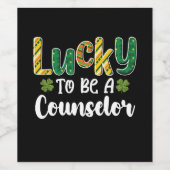 カウンセラー学校の聖パトリックの日になれて幸運 ワインラベル (シングルラベル)