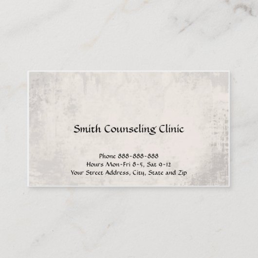 カウンセラー心理学者精神衛生業務用カード 名刺 (裏面)