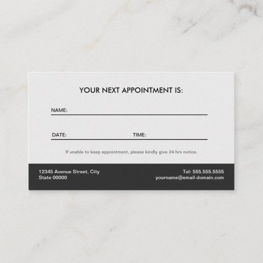 カウンセラー – エレガントウォーターリリーアポイントメント 予約カード (裏面)