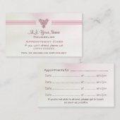 カウンセラー、サーモンピンクサテン効果 予約カード (正面/裏面)