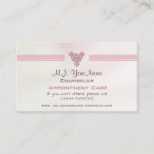 カウンセラー、サーモンピンクサテン効果 予約カード (正面)