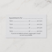 カウンセラー、トーキングヘッドアポイントメントカード 名刺 (裏面)