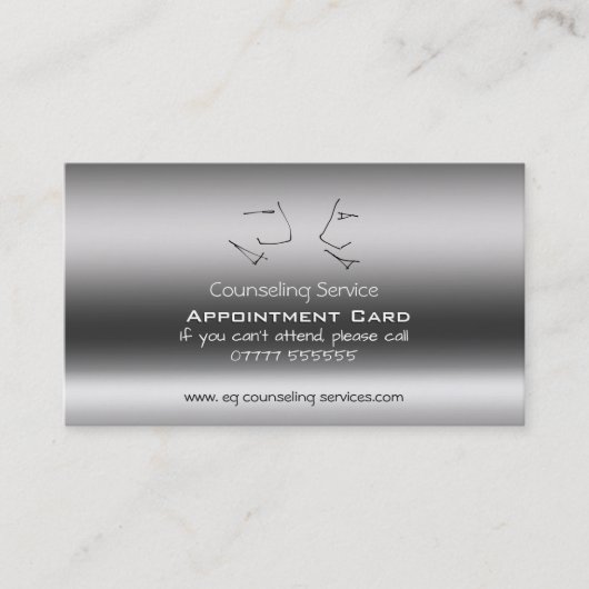 カウンセラー、トーキングヘッドアポイントメントカード 名刺 (正面)