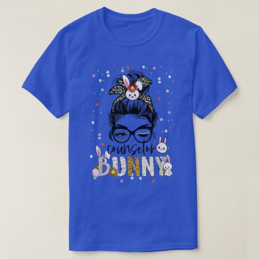 カウンセラーBunny Leopard Messy Bunスクールカウンセラー Tシャツ (デザイン正面)