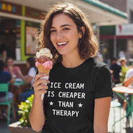 カウンセリングよりアイスの方が安い おもしろ Tシャツ