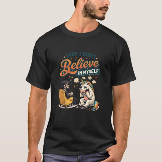 カウンセリングを受ける落胆したユニコーン Tシャツ (正面)