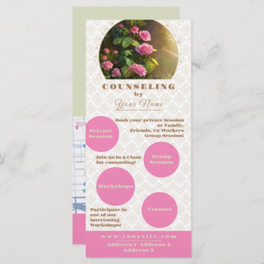 カウンセリング – 名刺、チラシ、プロモーションカード (正面/裏面)