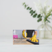 カウンターのクリーニング中の作業者 名刺 (スタンド正面)